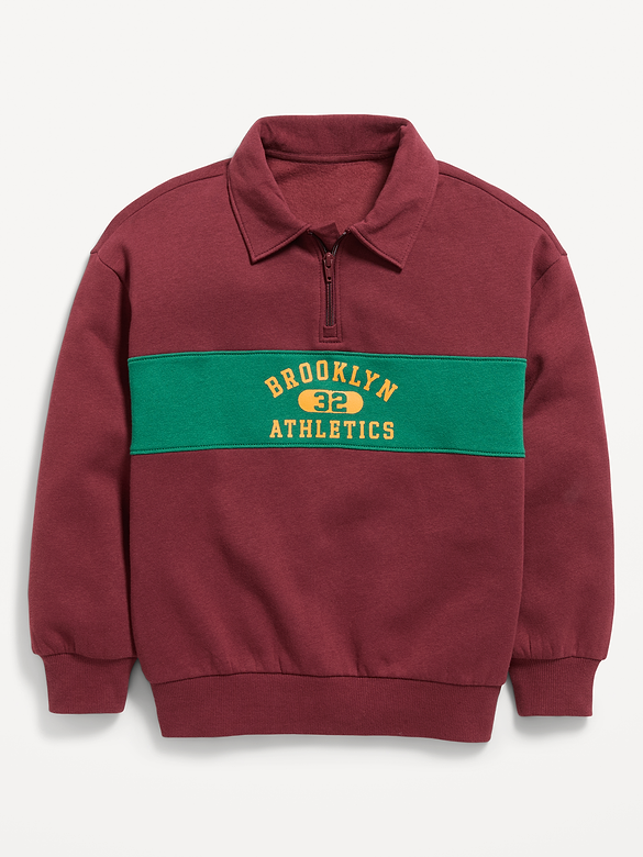 Favorite Fleece Oversized Quarter-Zip Polo for Boys