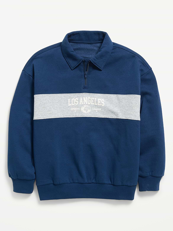Favorite Fleece Oversized Quarter-Zip Polo for Boys