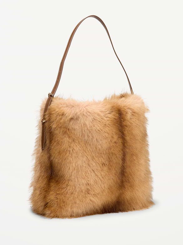 Medium Faux-Fur Bucket Bag