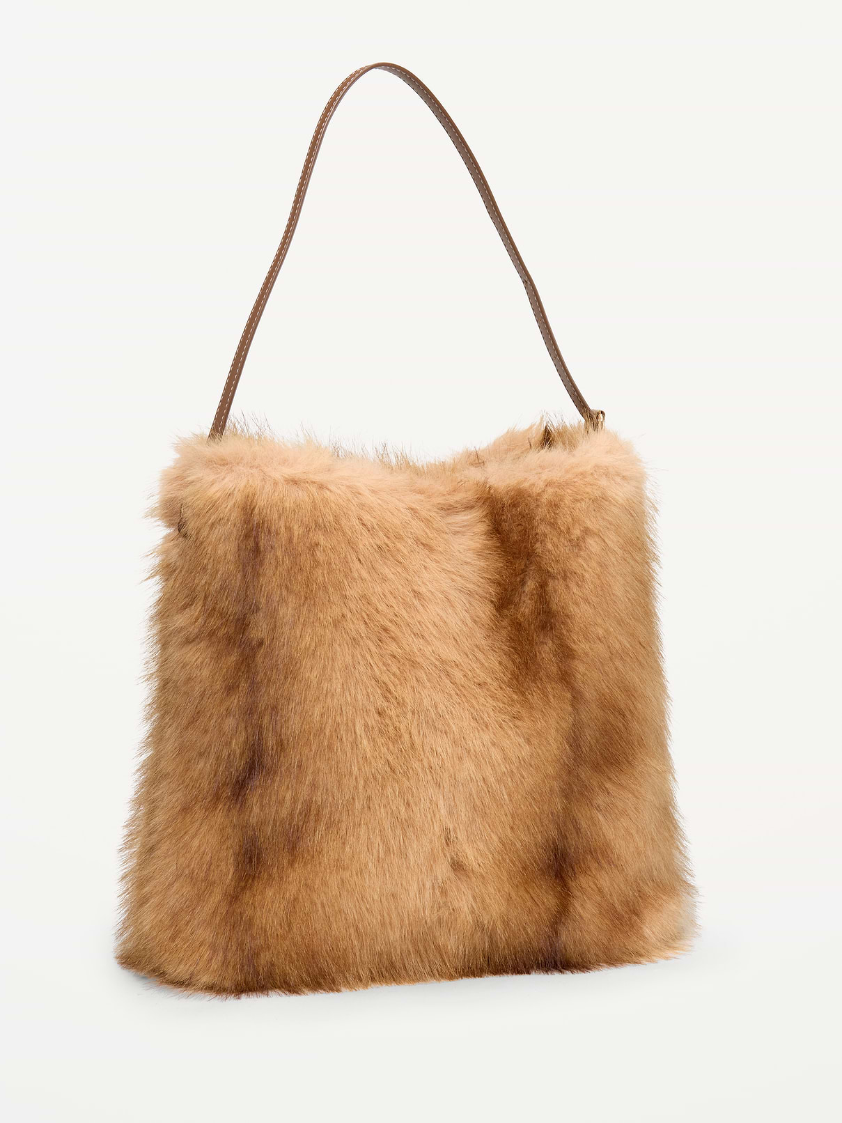 Image 2 of 4, Medium Faux-Fur Bucket Bag