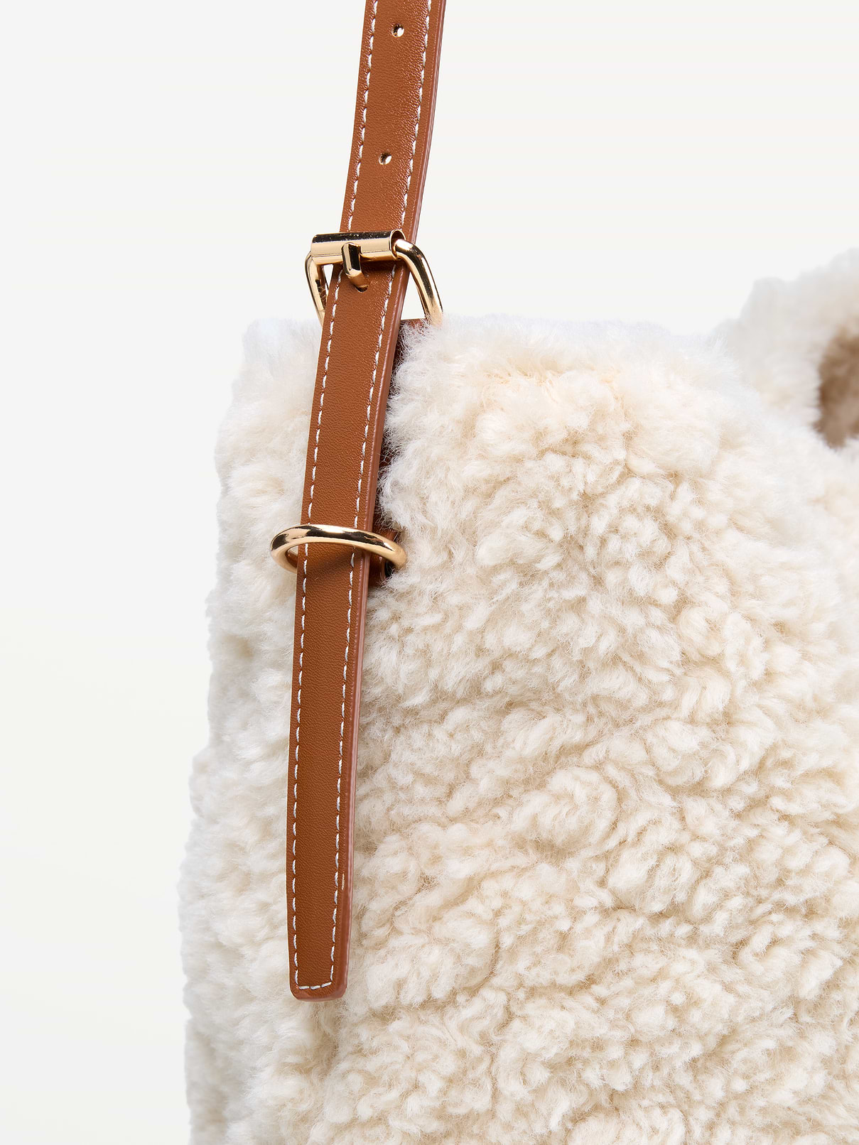 Image 4 of 4, Medium Shearling Bucket Bag