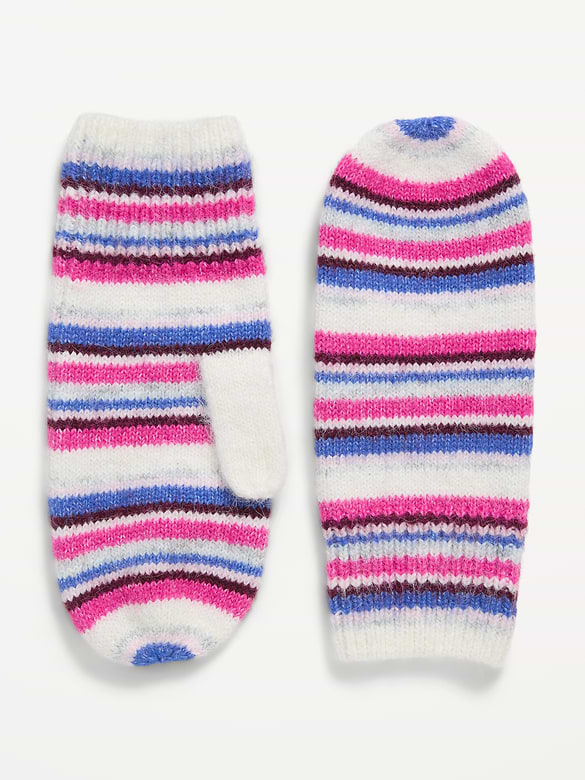 Striped Mittens for Women