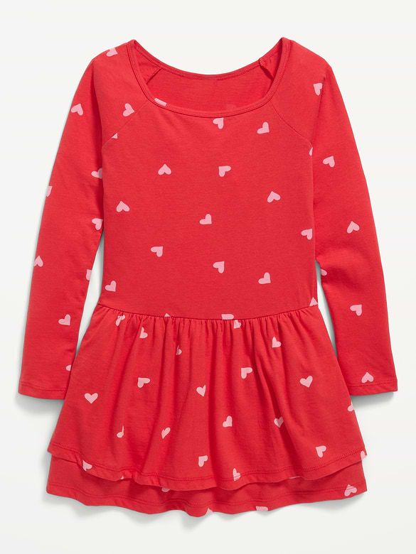 Fitted Long-Sleeve Ruffled Dress for Girls