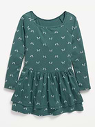 Image 1 of 2, square neckline, long sleeves, drop waist, ruffled tiered skirt, Product #909462
