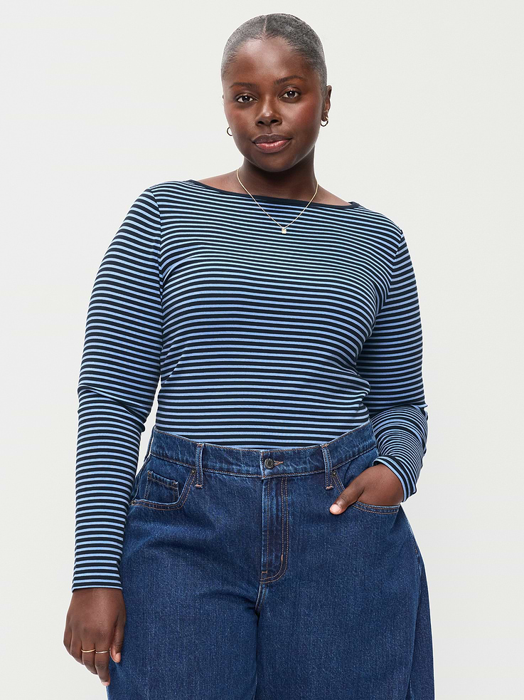 Image 5 of 6, Snug Long-Sleeve Boatneck T-Shirt