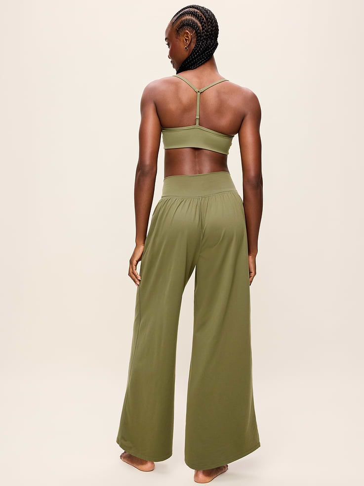 Image 3 of 4, Crossover-Waist StudioSmooth Wide-Leg Pants