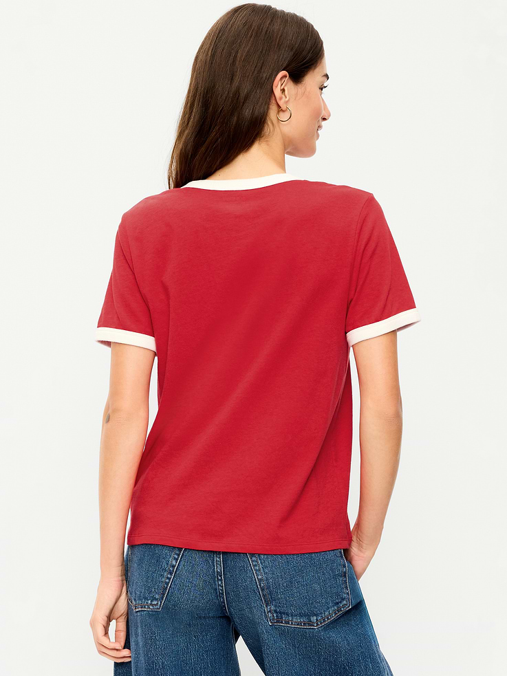 Image 2 of 8, EveryWear Crew-Neck Graphic Ringer T-Shirt