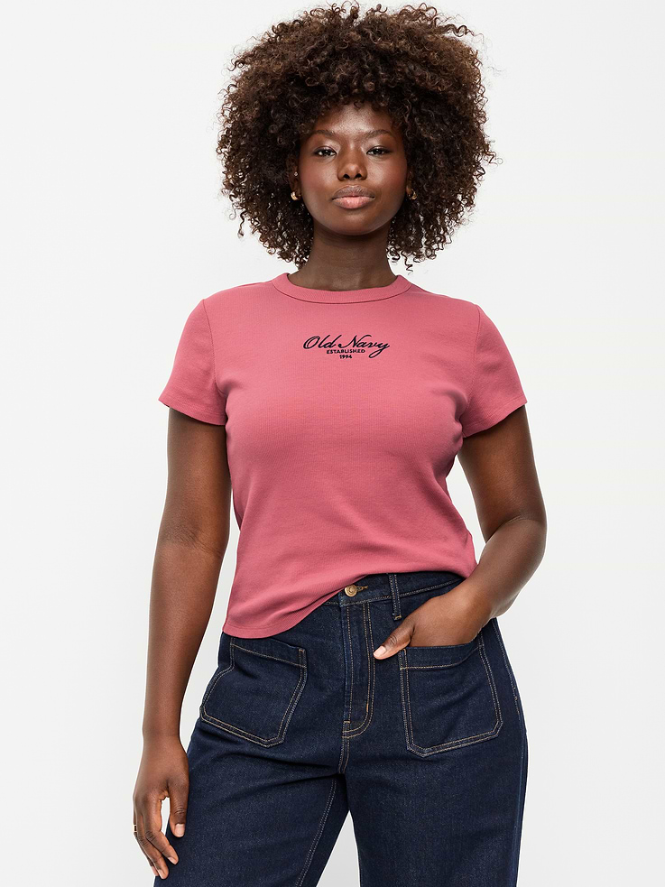 Image 6 of 7, Snug Graphic Ribbed T-Shirt