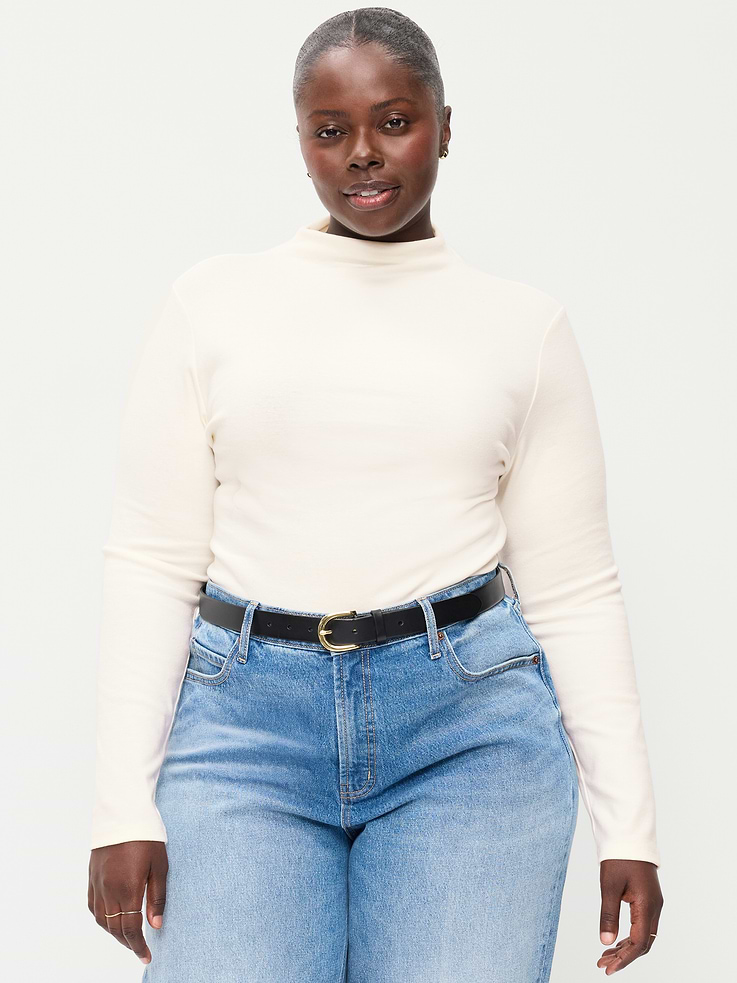 Image 7 of 8, Snug Long-Sleeve Mock-Neck T-Shirt