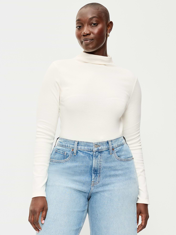 Image 5 of 8, Snug Long-Sleeve Mock-Neck T-Shirt