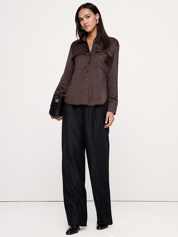 Stretch-Satin Shirt