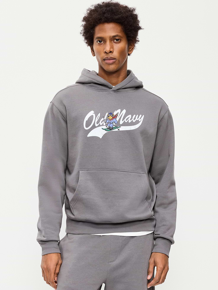 Image 1 of 4, built-in hood, long sleeves, logo graphic, kangaroo pocket, rib-knit trim, Product #1186689