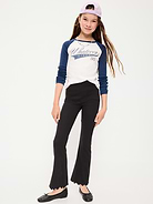 Image 4 de 4, Legging évasé pleine longueur à taille haute pour fille (paquet de 2)