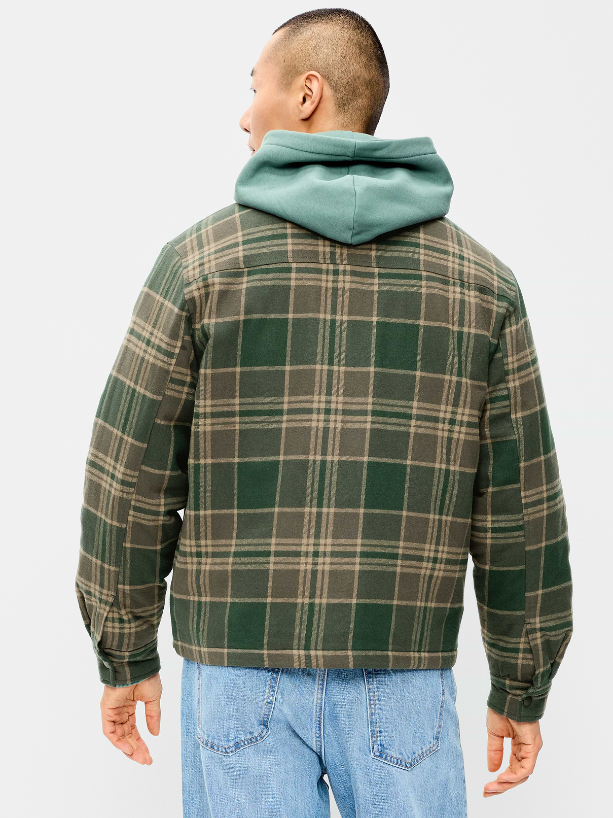 Image 2 de 3, Veste-chemise courte isotherme en flanelle