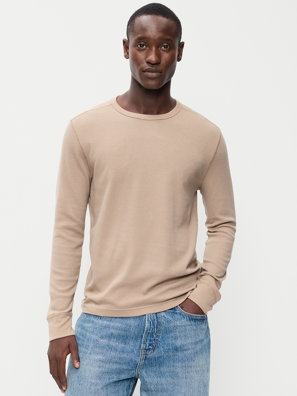 Crew-Neck Waffle T-Shirt | Old Navy