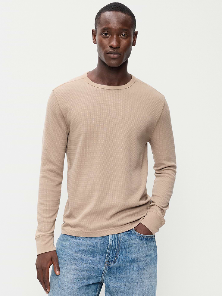 Image 1 of 4, crew neck, long sleeves, rib-knit trim, Product #909054