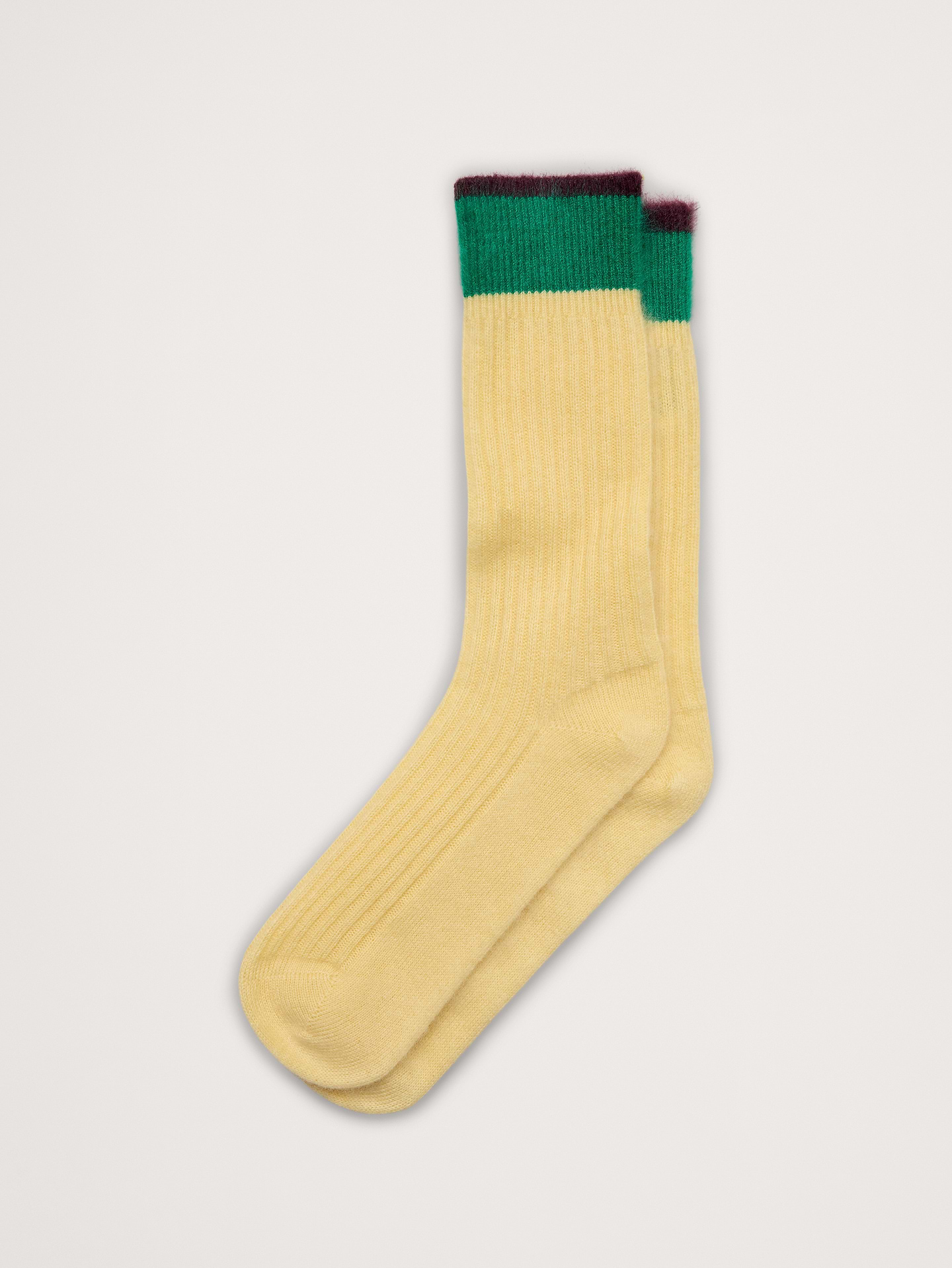 Image 1 of 3, A classic crew sock, made from 100% cashmere with a brushed finish that only adds to its cozy appeal., Introducing our exclusive collaboration with ZANKOV. Future heirlooms that bring together our heritage details and the knitwear designer's vibrant textures., Product #1187969