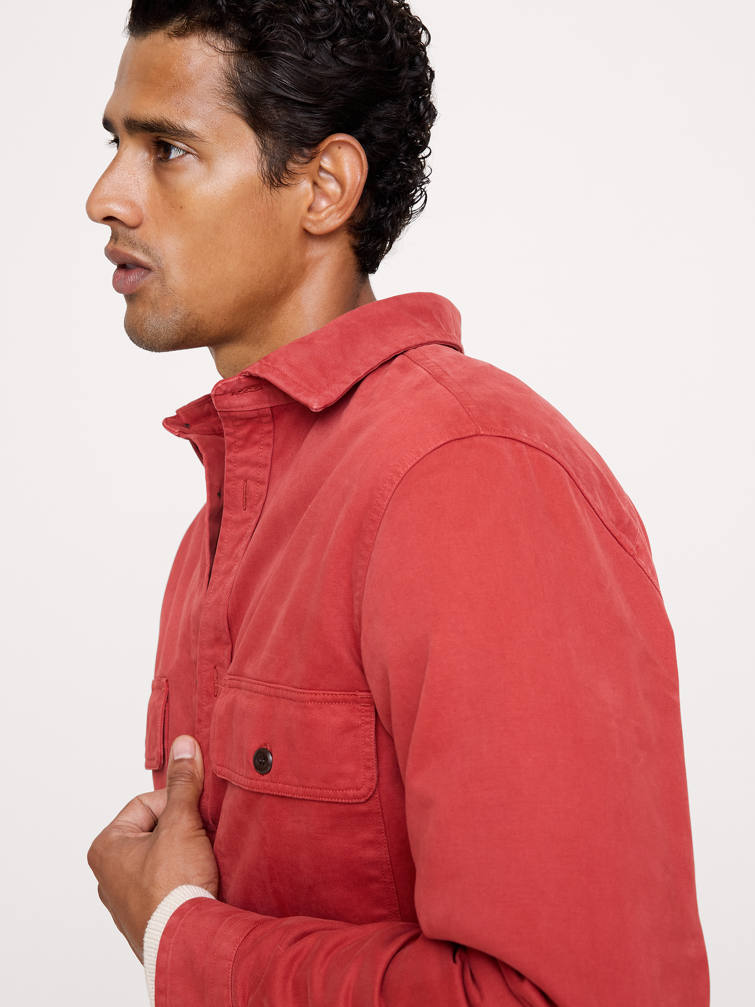 Image 4 de 8, Veste-chemise en sergé de coton