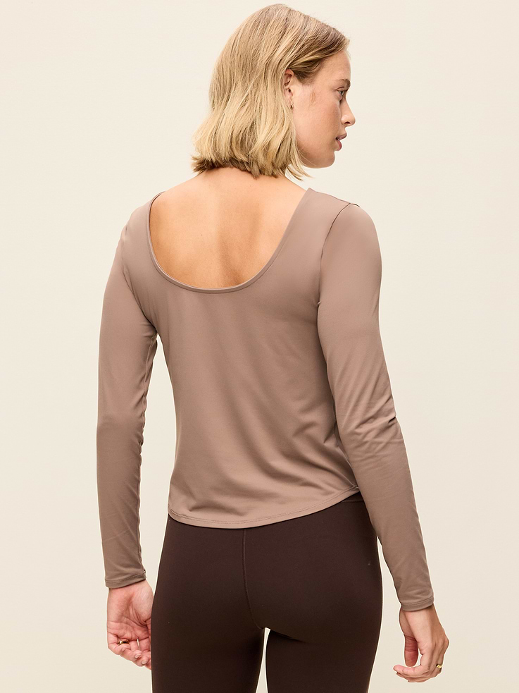 Image 2 of 8, StudioSmooth Long-Sleeve Scoop-Back Top