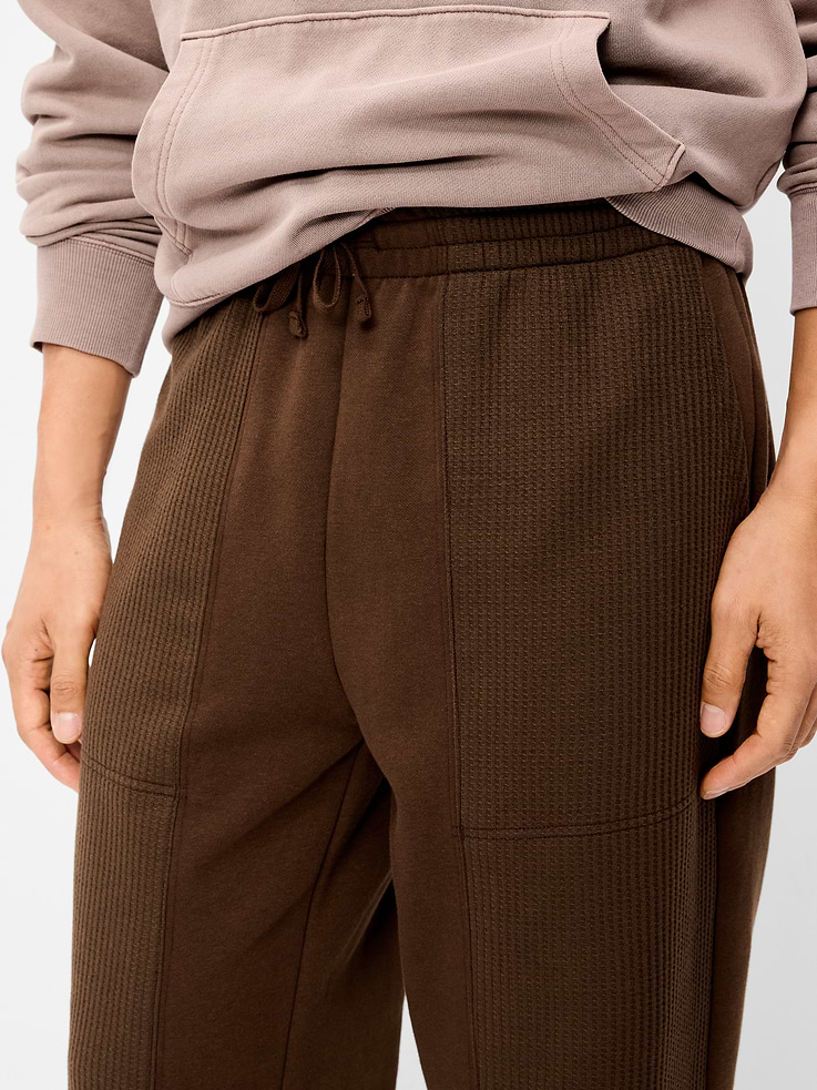 Image 4 de 6, Pantalon utilitaire coupe généreuse en tricot gaufré