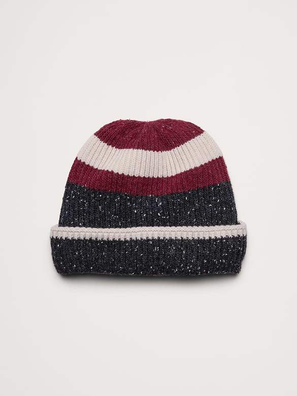 Italian Striped Wool-Blend Beanie