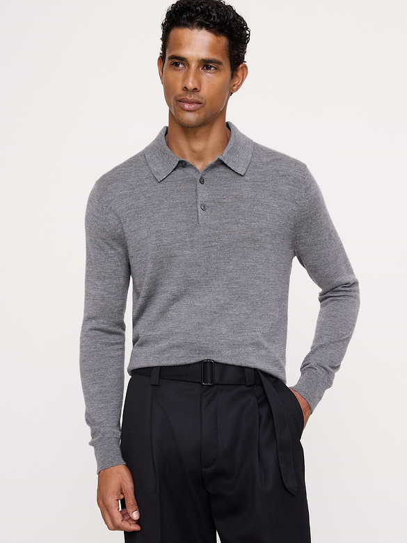 Merino Long-Sleeve Sweater Polo