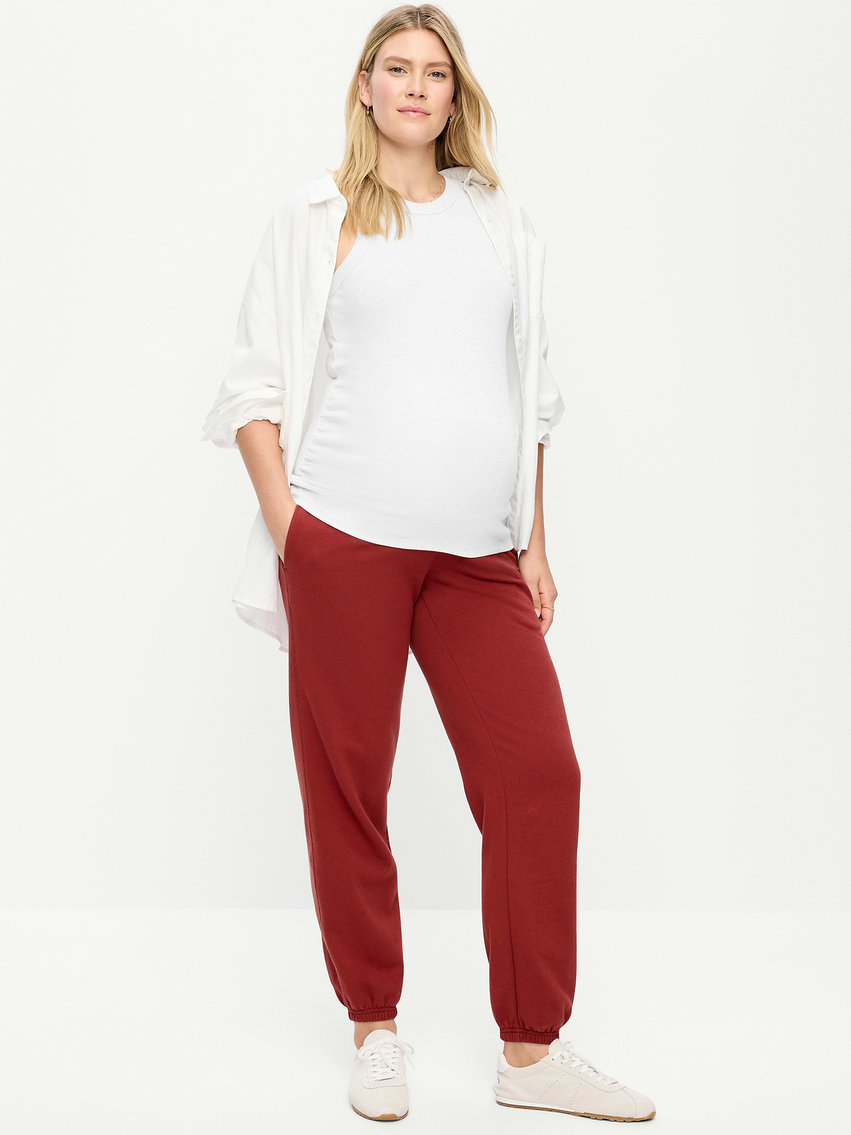 Image 1 of 2, rollover waistband, cinched elastic cuffs, Product #890955