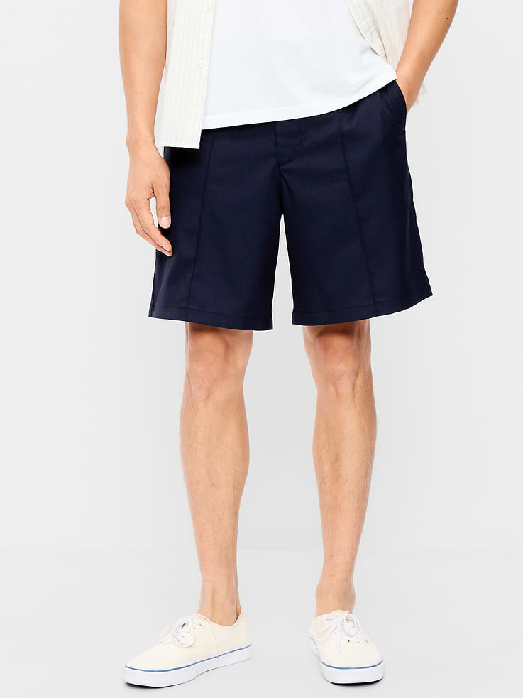 Image 2 of 5, Baggy Creased Twill Dress Shorts -- 8-inch inseam