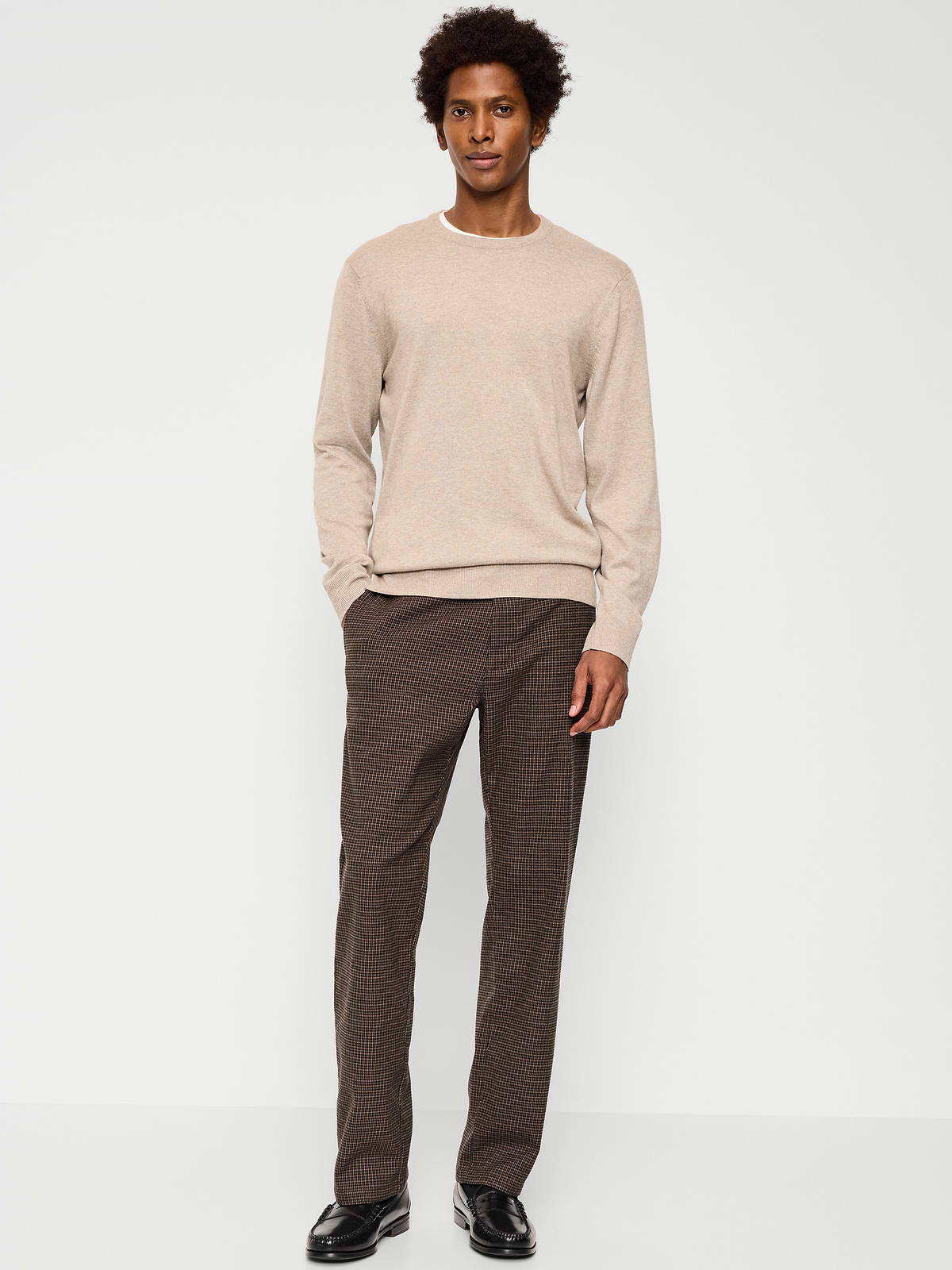 90s Straight-Fit Textured Twill Pants