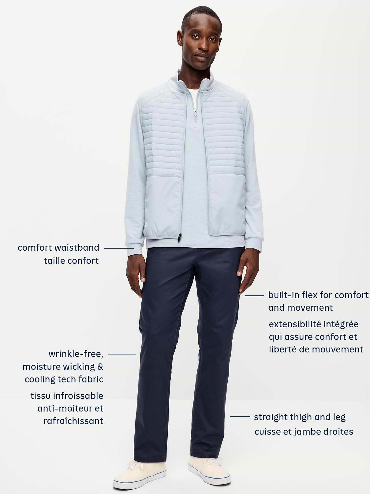 Image 3 de 3, Pantalon chino droit Tech inégalé 4.0