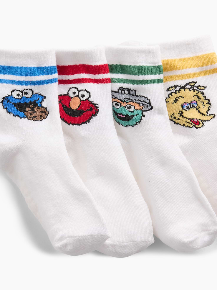 Image 2 of 3, Baby & Toddler Sesame Street Socks (4-Pack)