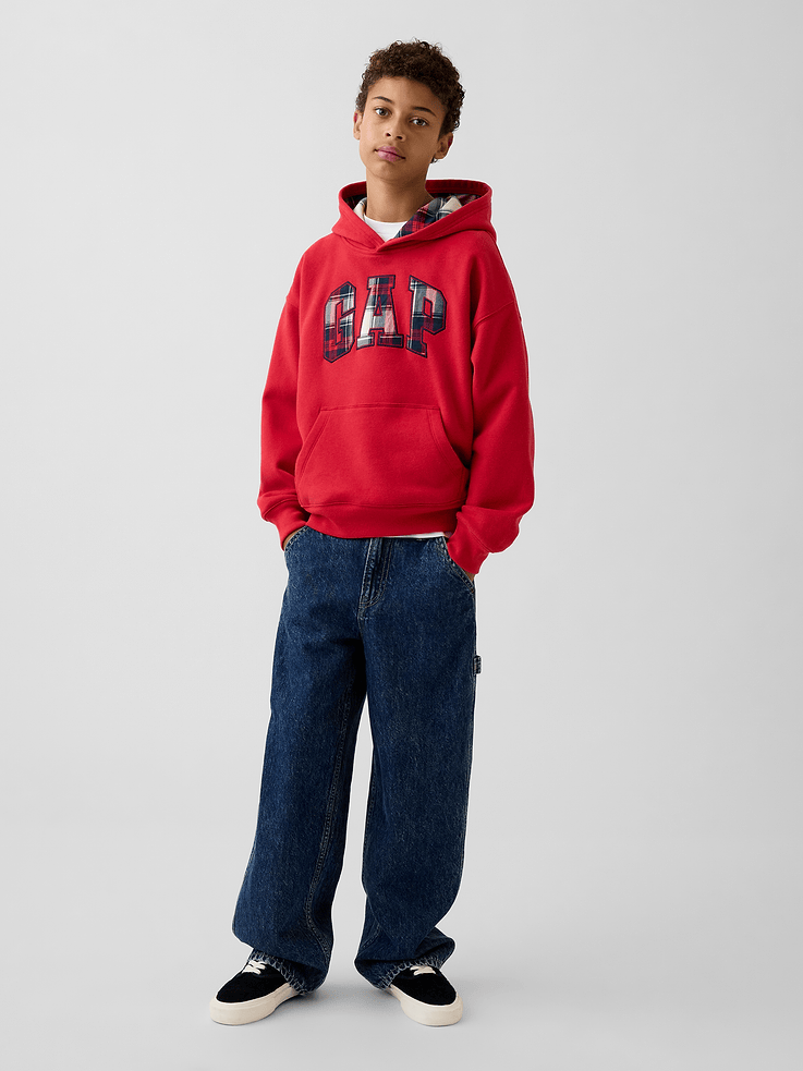 Image 3 of 5, Kids VintageSoft Relaxed Logo Hoodie
