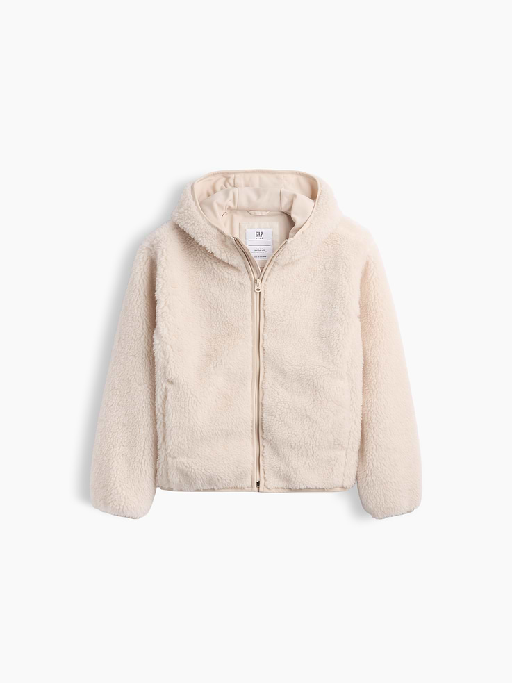 Image 1 of 3, Soft sherpa full-zip jacket. In a relaxed fit., Hooded neckline., Long sleeves with drop shoulders., Zipper front., Side on-seam pockets., Binding at cuffs and hem., Fully lined., Product #909136