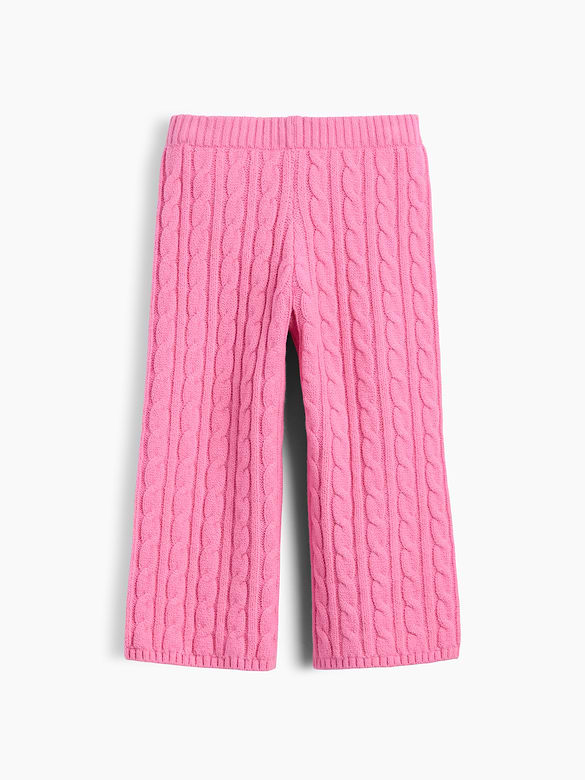 Baby & Toddler CashSoft Cable-Knit Wide-Leg Pants