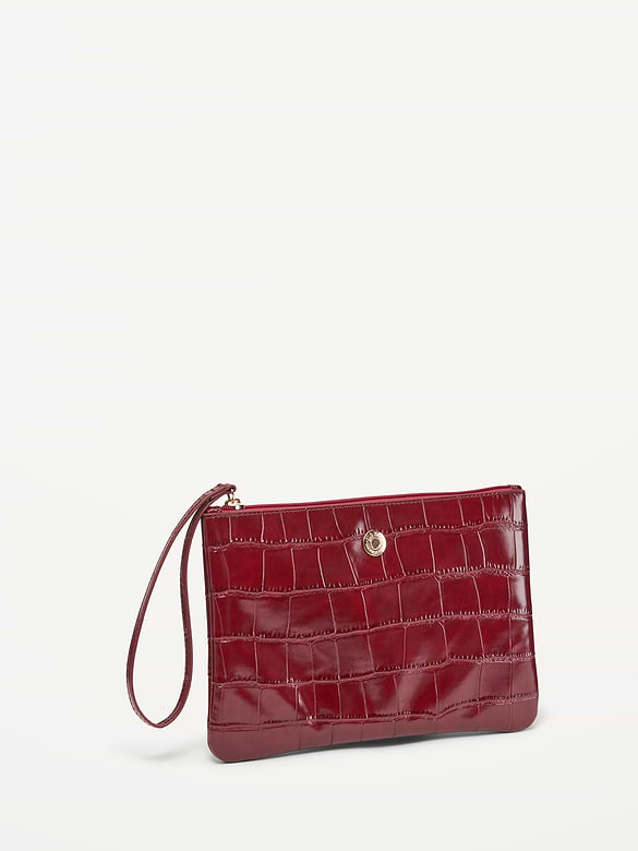 Faux-Leather Wristlet