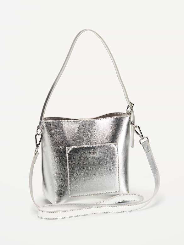 Small Preppy Metallic Bucket Bag