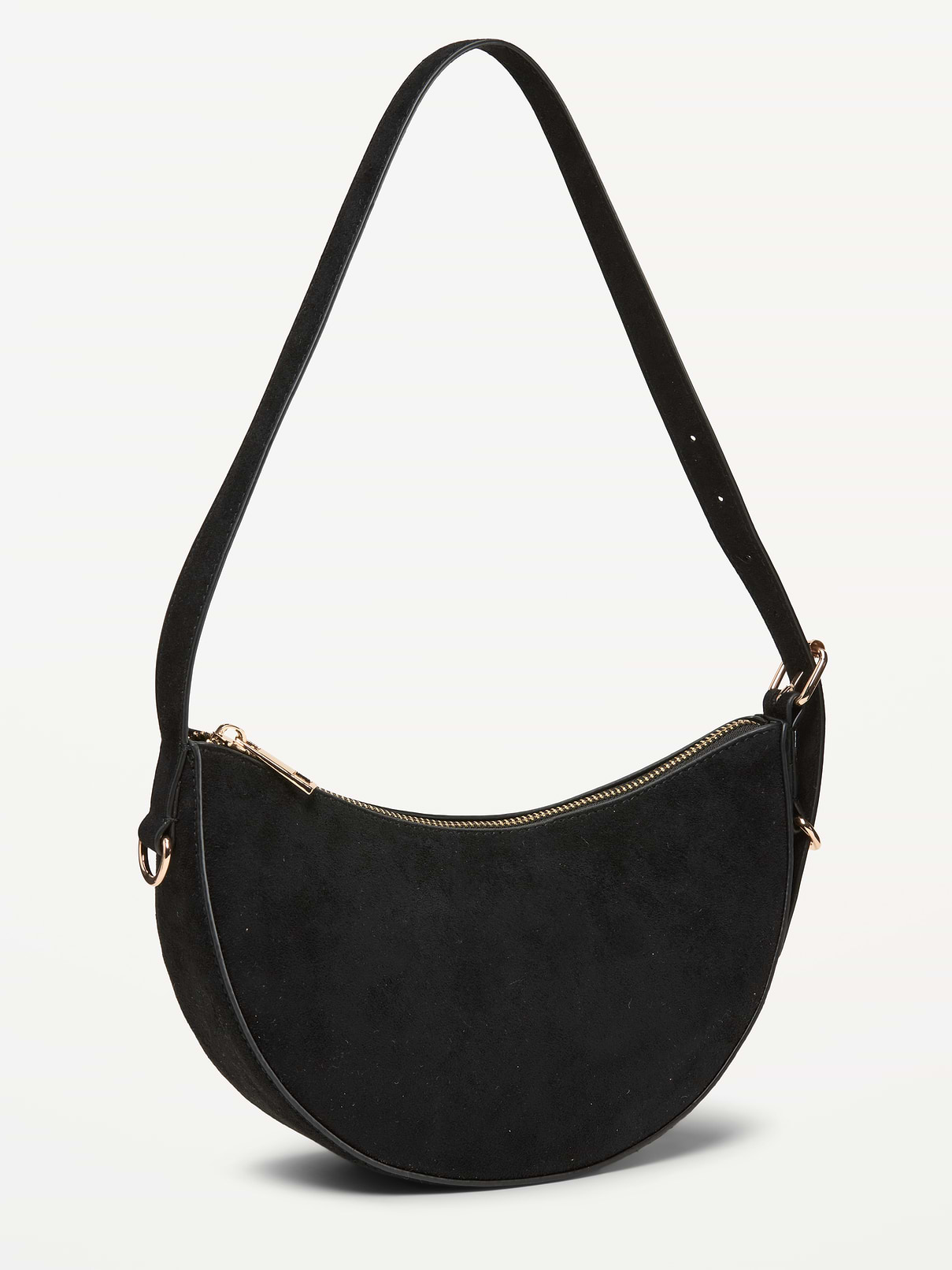 Image 2 of 4, Faux-Suede Mini Crescent Bag
