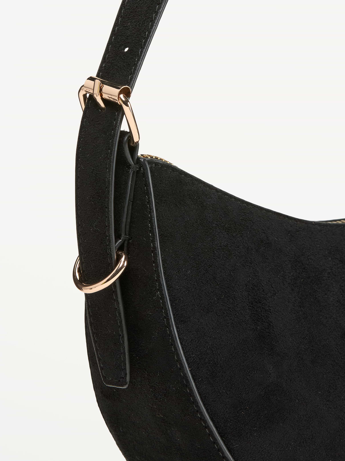 Image 4 of 4, Faux-Suede Mini Crescent Bag