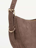 Image 4 of 4, Faux-Suede Mini Crescent Bag