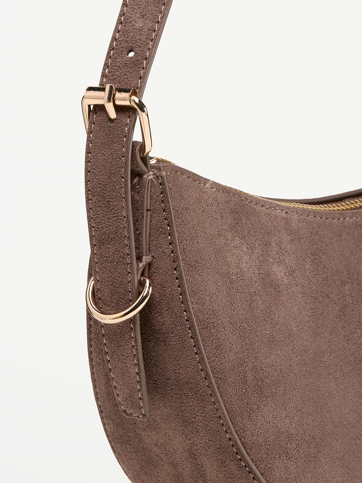 Image 4 of 4, Faux-Suede Mini Crescent Bag