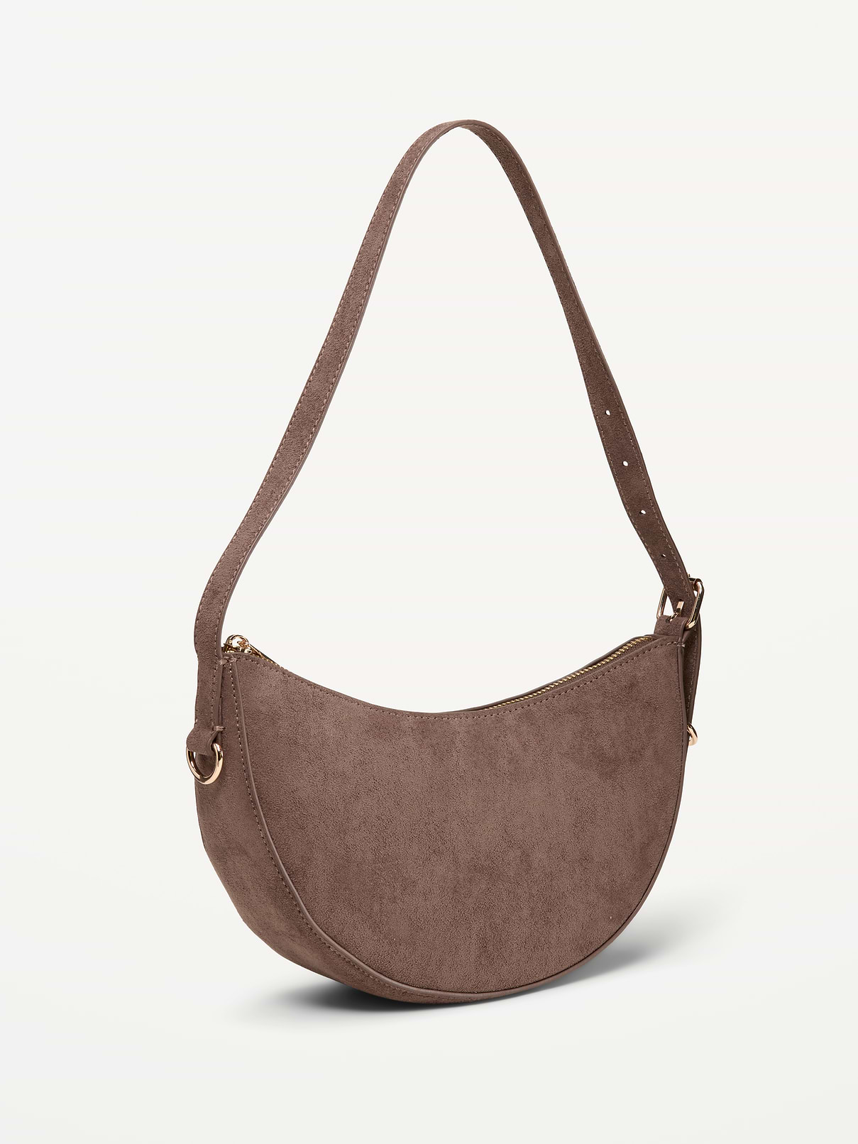 Image 2 of 4, Faux-Suede Mini Crescent Bag