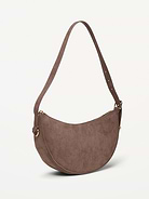 Image 2 of 4, Faux-Suede Mini Crescent Bag