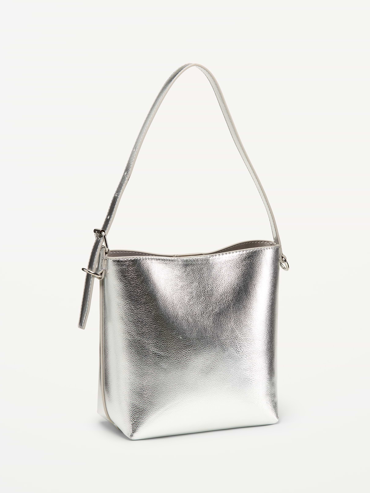 Image 2 of 4, Small Preppy Metallic Bucket Bag