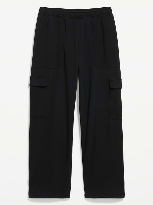 High-Waisted SoComfy Wide-Leg Cargo Sweatpants