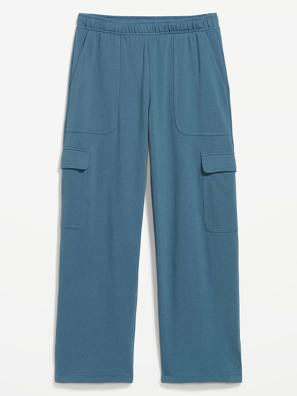 High-Waisted SoComfy Wide-Leg Cargo Sweatpants