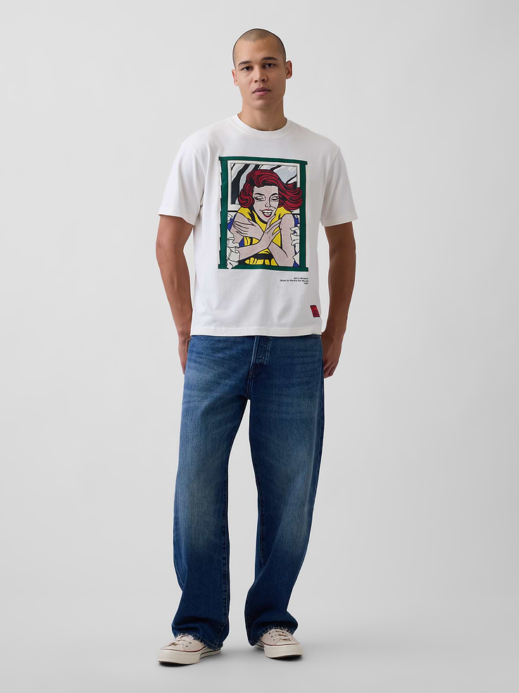 Image 3 of 10, Gap | Litchenstein | Whitney | Girl in Window Graphic T-Shirt