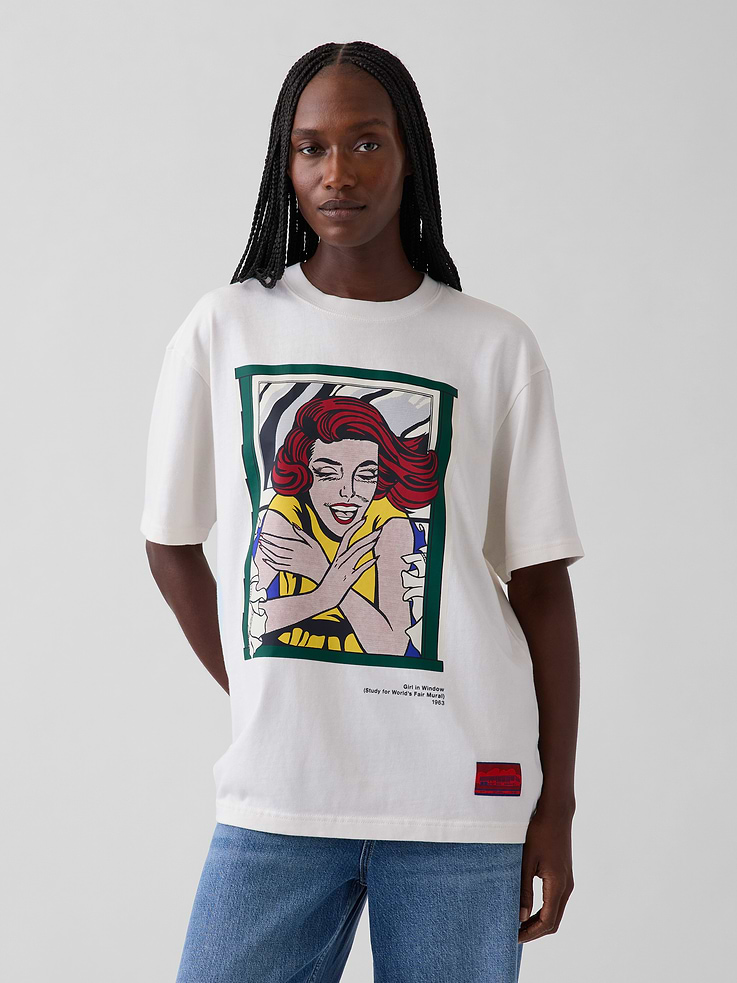 Image 5 of 10, Gap | Litchenstein | Whitney | Girl in Window Graphic T-Shirt