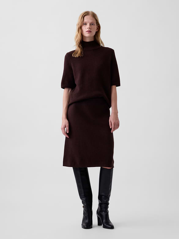 CashSoft Knee-Length Sweater Skirt