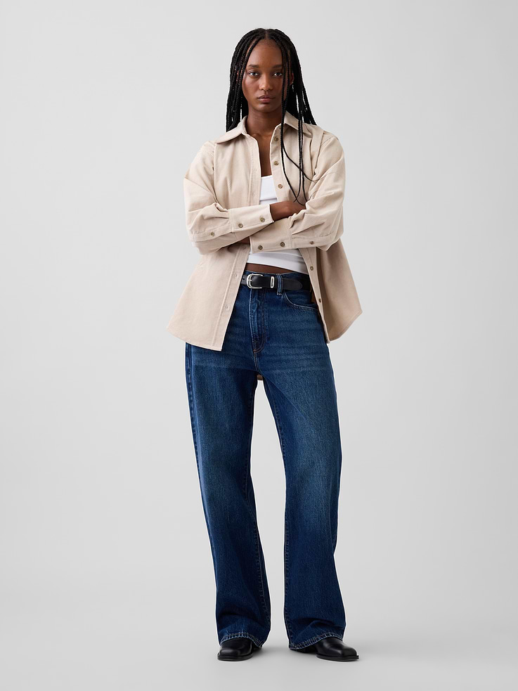 Image 2 of 5, Corduroy Big Shirt