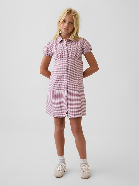 Kids Gingham Shirtdress